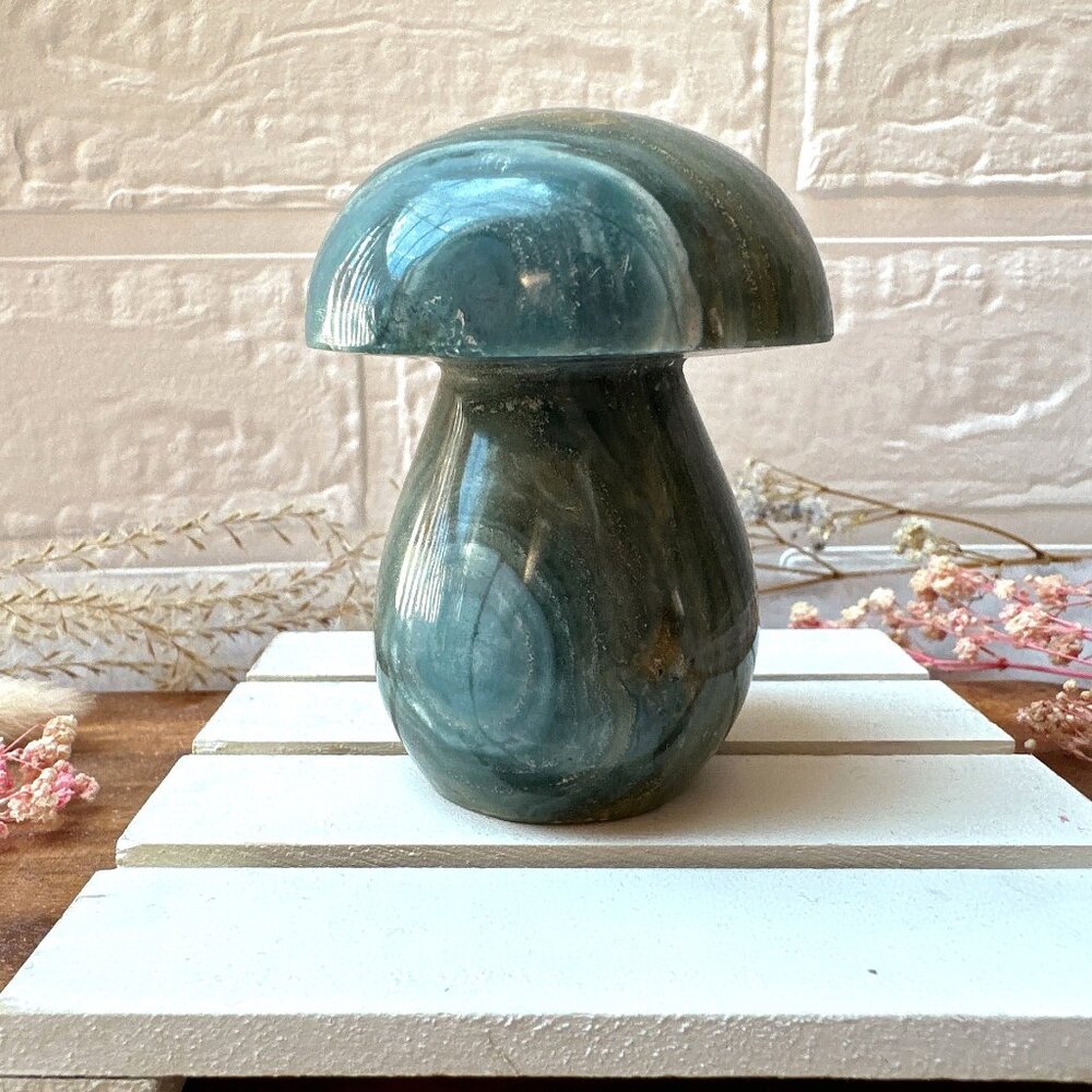 Beautiful Ocean Jasper Mushroom Carving